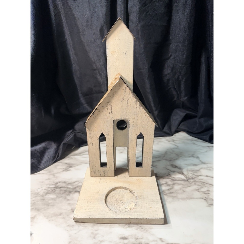 CHURCH CANDLE HOLDER 10.25 x 4.5 CANDLE MAKES WINDOWS HAVE LIGHT (2800) - Picture 3 of 6